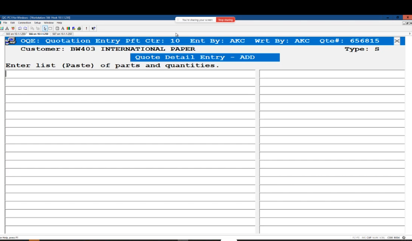 Copy from Excel to OQE in Tribute